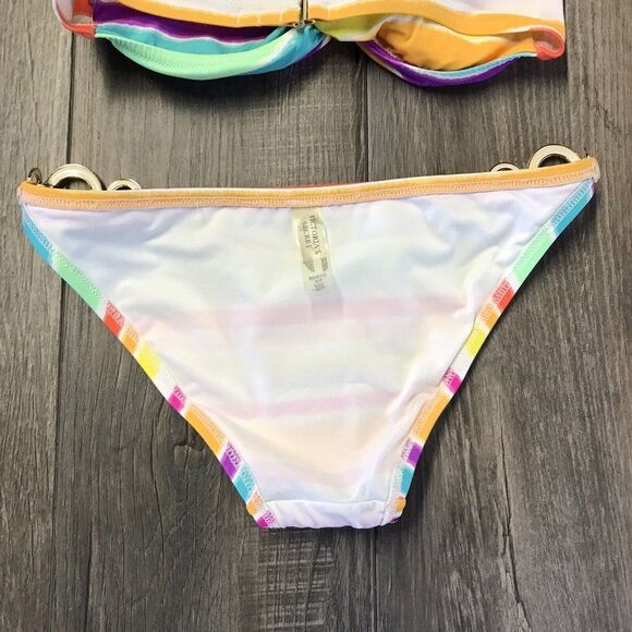 Victoria's Secret Women’s Two Piece Swim Suit Muliticolored Striped Size S/P - Picture 6 of 11